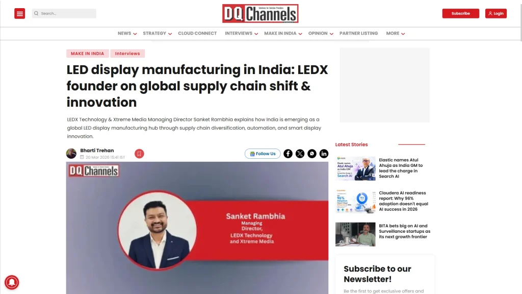 india led display manufacturing ledx founder supply chain innovation