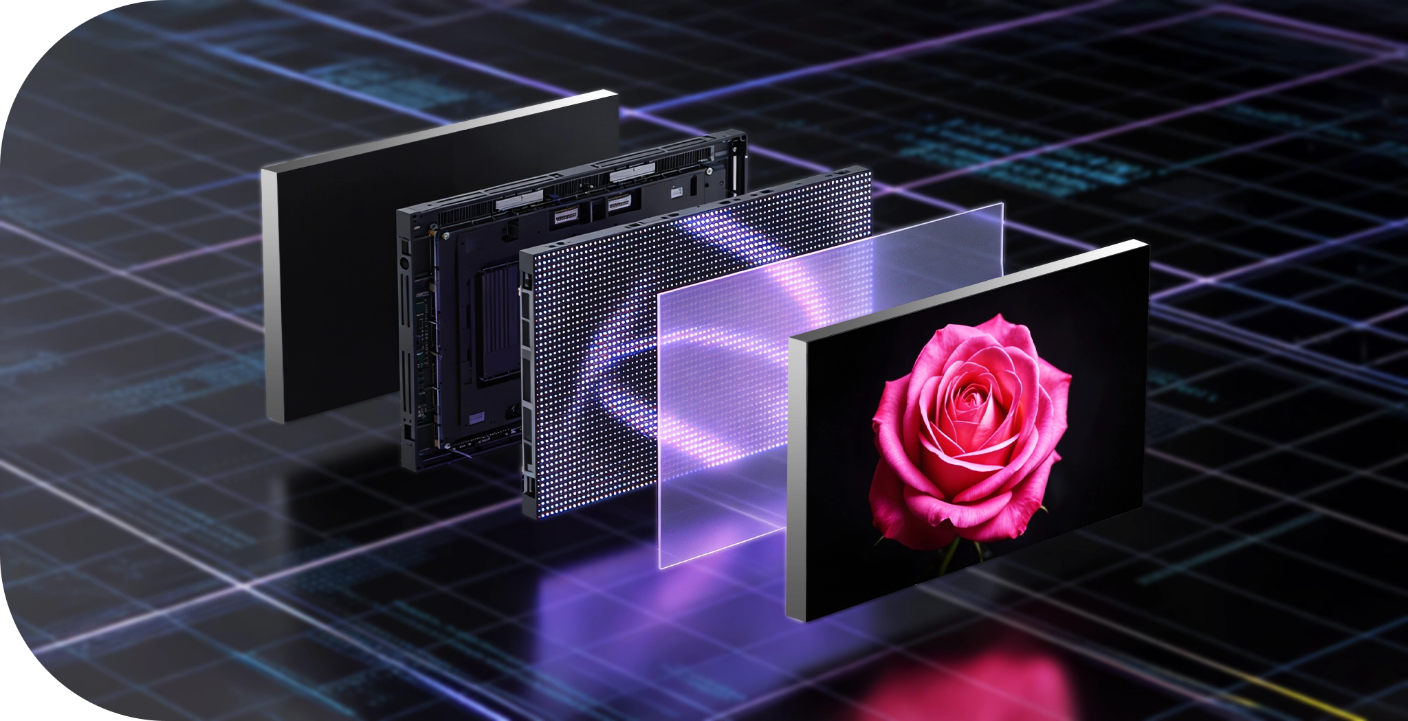 LEDX deep blacks exceptional contrast LED display