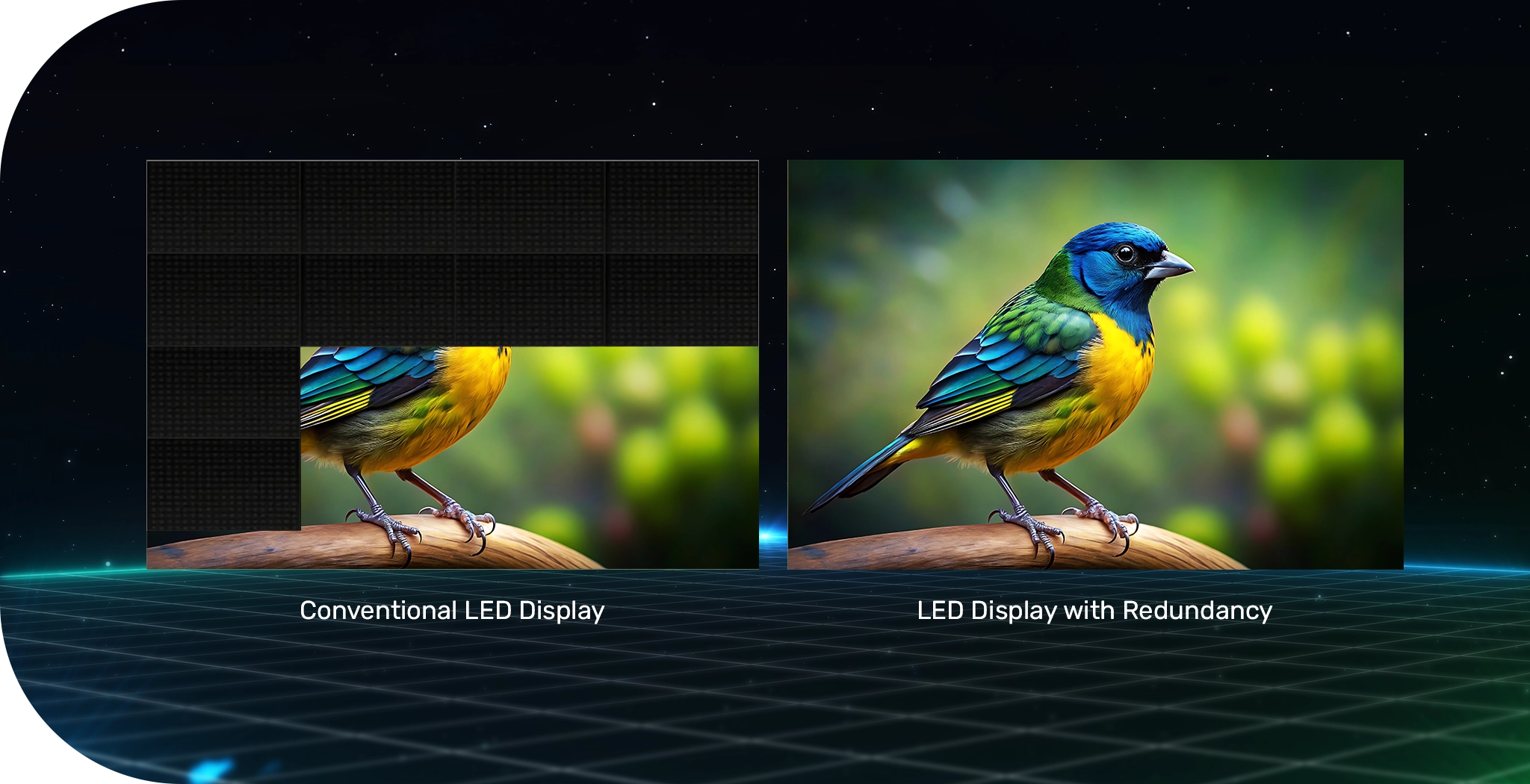 LEDX intelligent redundancy LED display